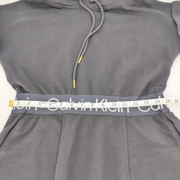 Calvin Klein Black Hoodie Short Sleeve Mini Dress with Pockets - Size M - GUC - Picture 9 of 13